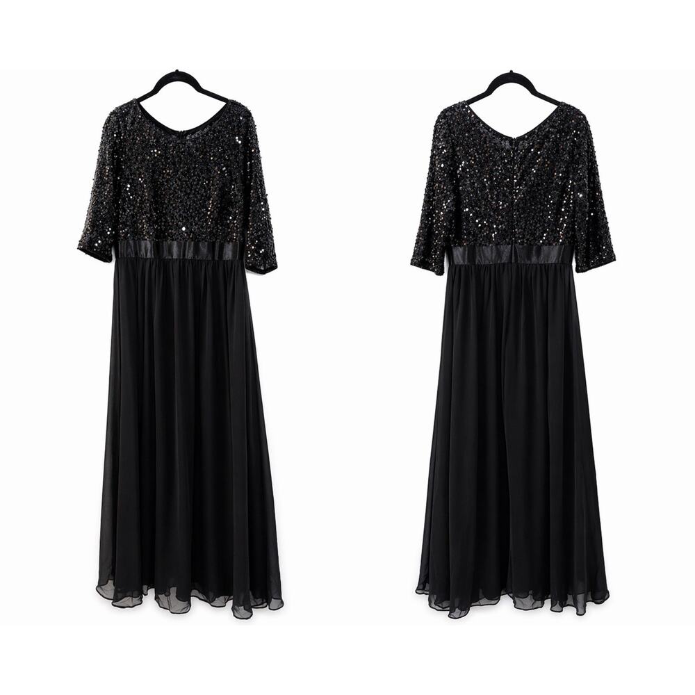 Ever Pretty Womens 3XL Black Sequin Maxi Dress Formal Evening Party NWT